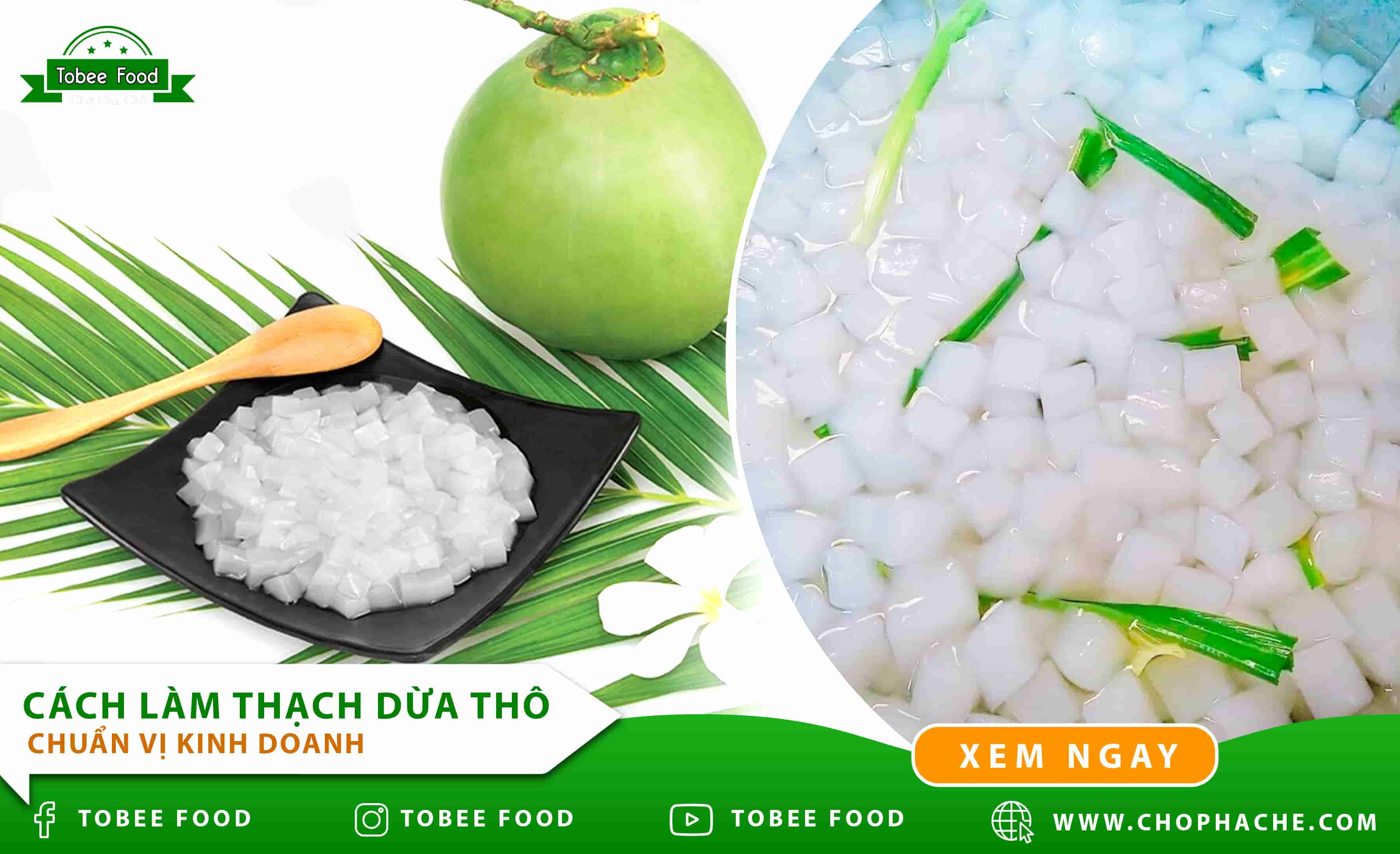 Cách làm thạch dừa thô chuẩn vị kinh doanh quán